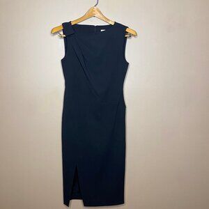 Sophisticated Black Calvin Klein Women’s Sleeveless Front Slit Knee Length Dress